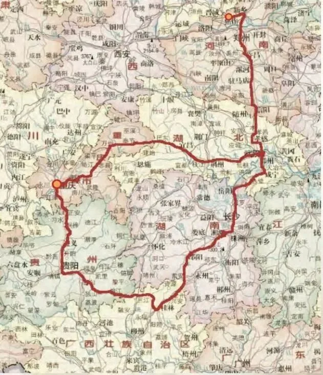 南迁路线图 1938